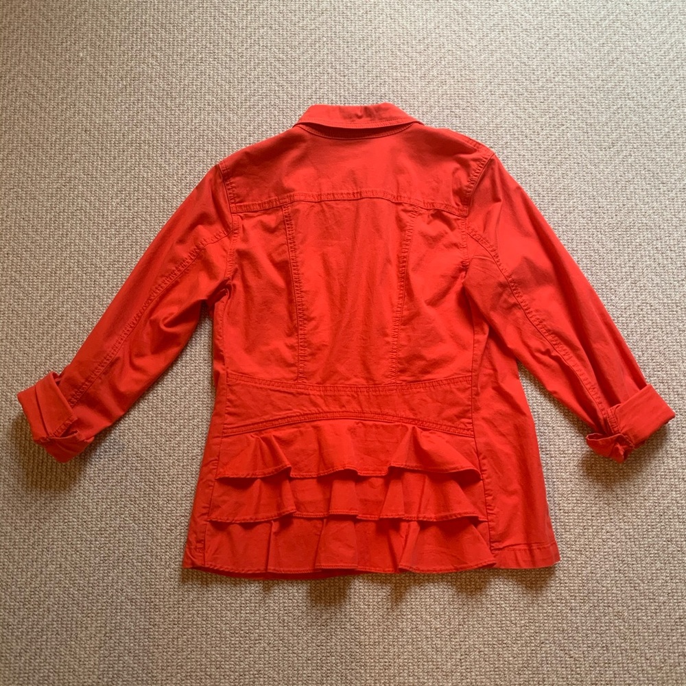Tangerine Ruffle Back Twill Jacket - Picture 4 of 4